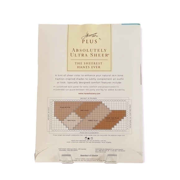 NIB VNTG Nude HANES Absolutely Ultra Sheer Tights Hosiery Pantyhose Legwear - Picture 2 of 2